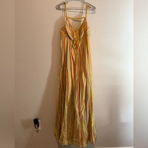 Free People Striped Yellow and Orange Maxi Dress